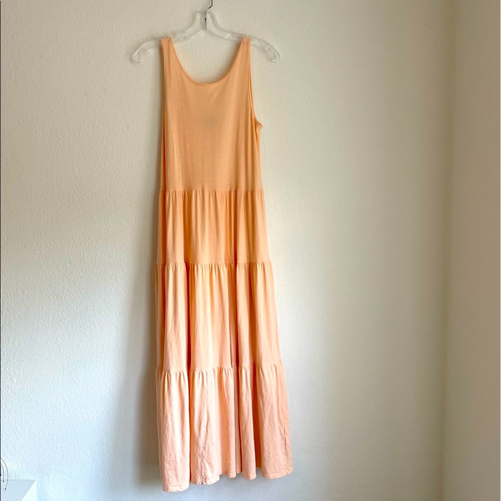 J Crew dress maxi dress small peach tiered summer sundress